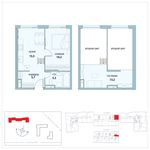 Планировка 1-комнатной квартиры, 53,8 м2