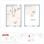 Планировка 1-комнатной квартиры, 41 м2