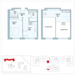 Планировка 1-комнатной квартиры, 54,4 м2