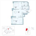 Планировка 2-комнатной квартиры, 56,2 м2