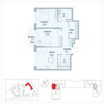 Планировка 2-комнатной квартиры, 68,2 м2