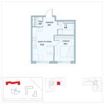 Планировка 1-комнатной квартиры, 39,8 м2