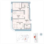 Планировка квартиры студии, 62,3 м2