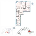 Планировка 3-комнатной квартиры, 84,9 м2