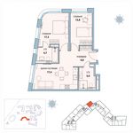 Планировка 2-комнатной квартиры, 68,1 м2