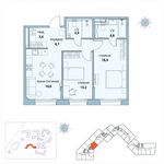 Планировка 2-комнатной квартиры, 67 м2