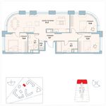 Планировка 3-комнатной квартиры, 91,6 м2