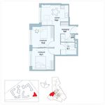 Планировка 2-комнатной квартиры, 57,5 м2