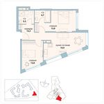 Планировка 2-комнатной квартиры, 68,8 м2