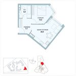 Планировка 1-комнатной квартиры, 46,4 м2