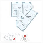 Планировка 2-комнатной квартиры, 73,3 м2