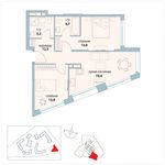 Планировка 2-комнатной квартиры, 68,6 м2