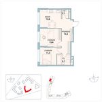 Планировка 2-комнатной квартиры, 57,9 м2