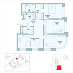 Планировка 3-комнатной квартиры, 93,1 м2
