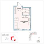 Планировка квартиры студии, 28,7 м2
