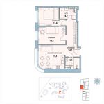 Планировка квартиры студии, 62,7 м2
