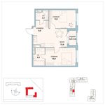 Планировка 2-комнатной квартиры, 57,7 м2