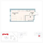 Планировка квартиры студии, 28,4 м2