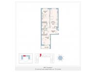 Планировка 2-комнатной квартиры, 67,7 м2