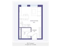 Планировка квартиры студии, 26,9 м2