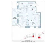 Планировка 2-комнатной квартиры, 64,2 м2