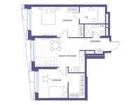 Планировка 2-комнатной квартиры, 66,9 м2