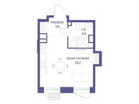 Планировка квартиры студии, 28,9 м2