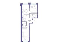 Планировка 2-комнатной квартиры, 63,5 м2