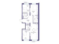 Планировка  3-комнатной квартиры, 96 м2