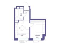 Планировка 1-комнатной квартиры, 36,4 м2