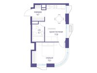 Планировка 1-комнатной квартиры, 41,9 м2