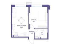 Планировка 1-комнатной квартиры, 49,9 м2