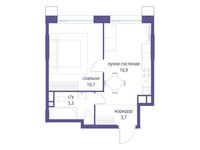 Планировка 1-комнатной квартиры, 42 м2