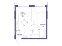 Планировка 1-комнатной квартиры, 39,8 м2
