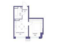 Планировка 1-комнатной квартиры, 36,9 м2