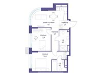Планировка  2-комнатной квартиры, 59,4 м2