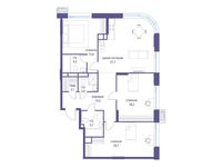 Планировка 3-комнатной квартиры, 111,1 м2
