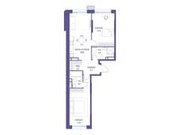 Планировка  2-комнатной квартиры, 71,2 м2