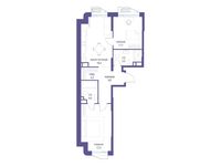 Планировка  2-комнатной квартиры, 68,3 м2