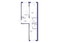 Планировка  2-комнатной квартиры, 85 м2