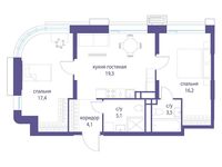 Планировка 2-комнатной квартиры, 65,6 м2