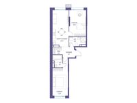 Планировка  2-комнатной квартиры, 73,1 м2