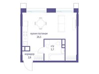 Планировка квартиры студии, 35 м2