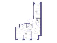 Планировка  3-комнатной квартиры, 91,9 м2