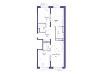 Планировка  3-комнатной квартиры, 97,4 м2