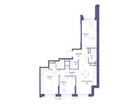 Планировка  3-комнатной квартиры, 89,5 м2