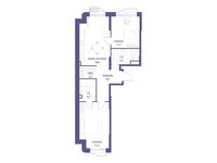 Планировка  2-комнатной квартиры, 68,9 м2
