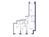 Планировка  3-комнатной квартиры, 93,4 м2
