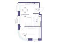Планировка 1-комнатной квартиры, 46,4 м2