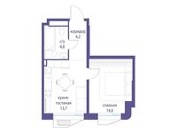 Планировка 1-комнатной квартиры, 36,7 м2